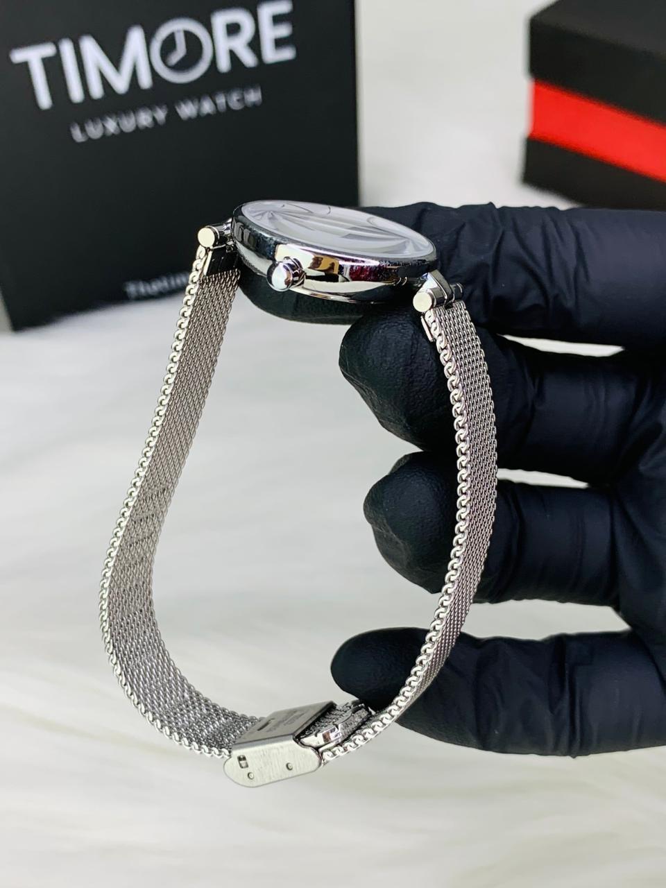 Curren Blanche Elegant Silver Mesh Watch