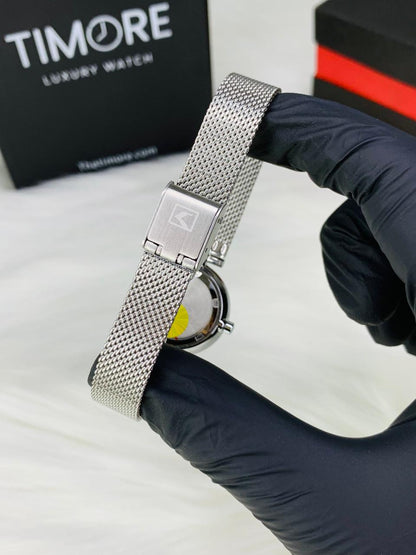 Curren Blanche Elegant Silver Mesh Watch