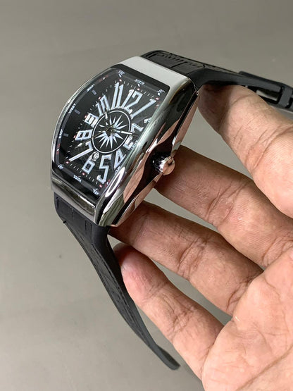 Denvosi Crystal Tonneau Rose Gold & Silver Ice