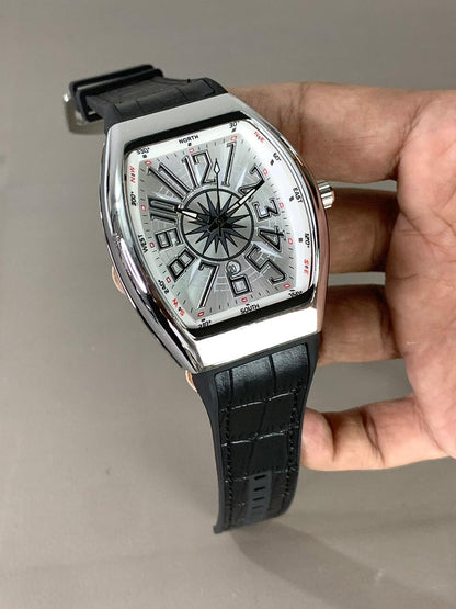 Denvosi Crystal Tonneau Rose Gold & Silver Ice