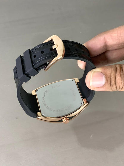 Denvosi Crystal Tonneau Rose Gold & Silver Ice