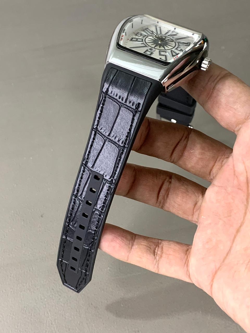 Denvosi Crystal Tonneau Rose Gold & Silver Ice