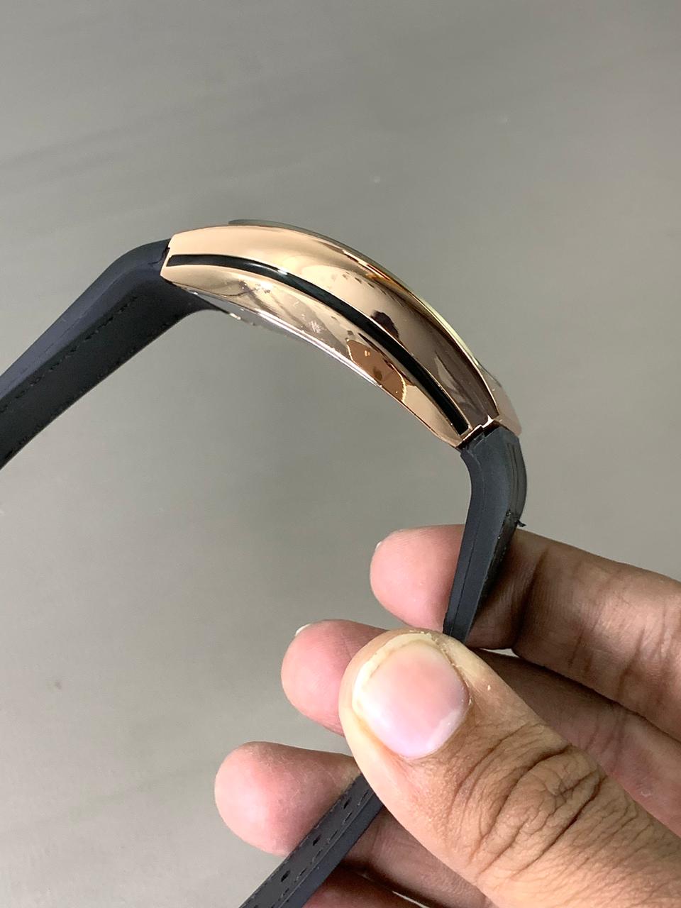 Denvosi Crystal Tonneau Rose Gold & Silver Ice