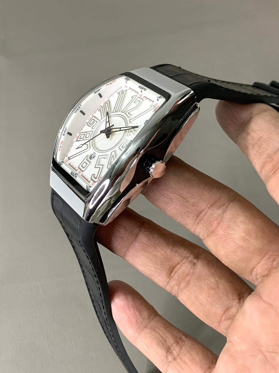 Denvosi Crystal Tonneau Rose Gold & Silver Ice