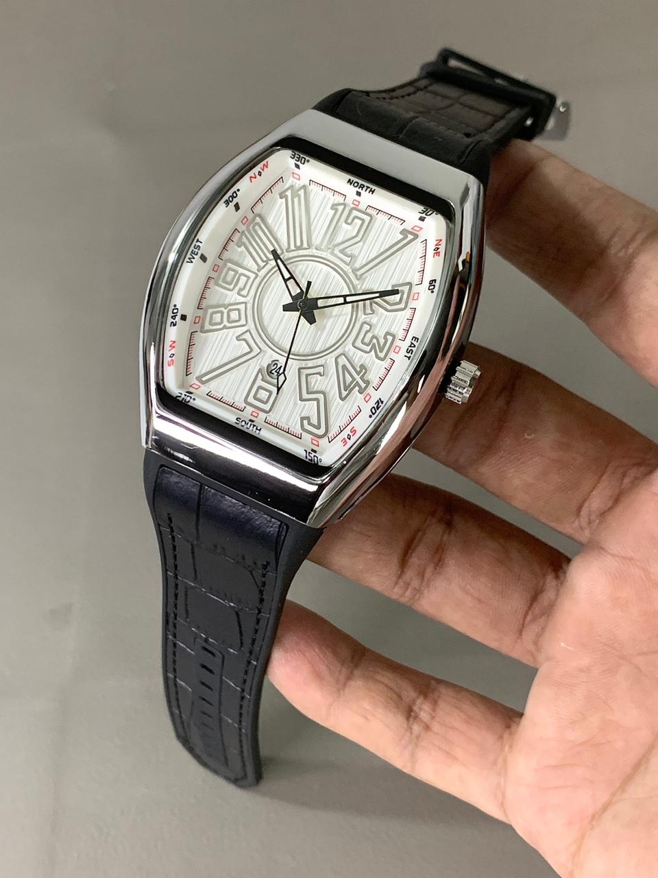 Denvosi Crystal Tonneau Rose Gold & Silver Ice