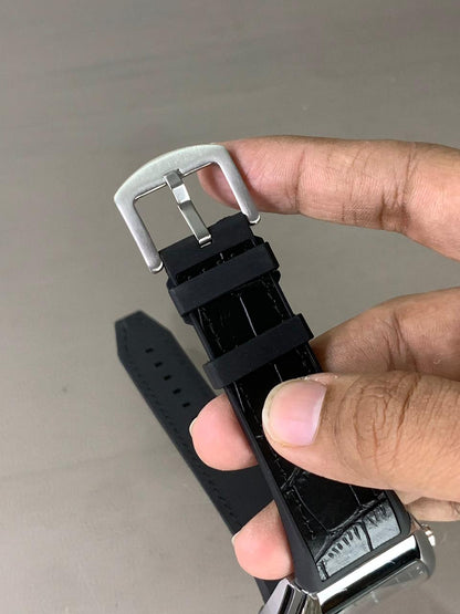 Denvosi Crystal Tonneau Rose Gold & Silver Ice