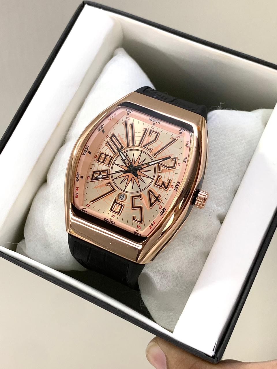 Denvosi Crystal Tonneau Rose Gold & Silver Ice