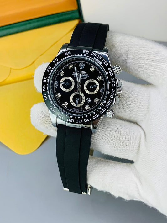 Rolex Daytona Diamond Dial With Black Rubber Strap