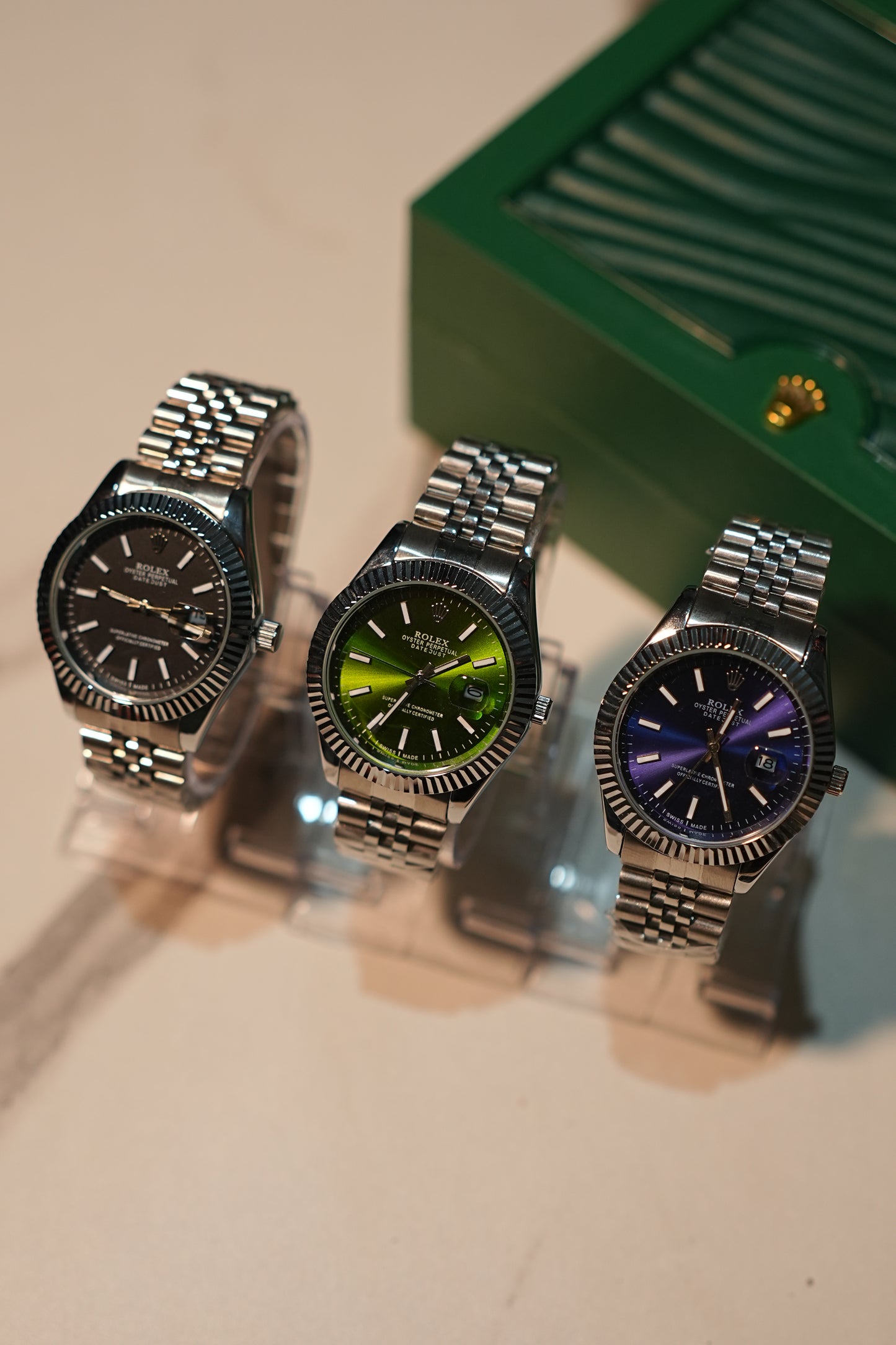 RLX Luxury Stainless Steel Date Watch with Jubilee Bracelet