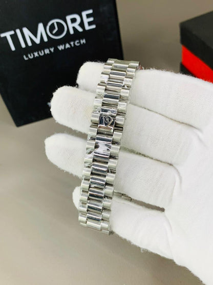 Rolex Silver Chain Blue Dial