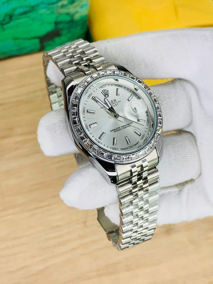 Rolex Oyster Perpetual Silver Sunray Dial 41